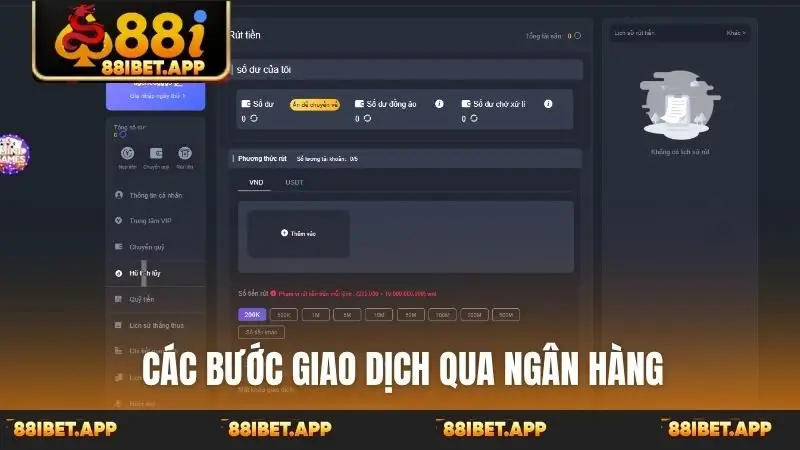 Các bước giao dịch qua ngân hàng