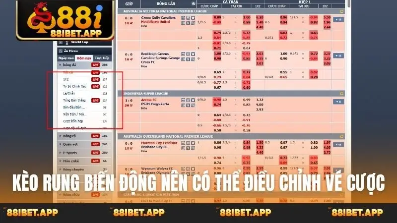 Kèo rung biến động nên có thể điều chỉnh vé cược