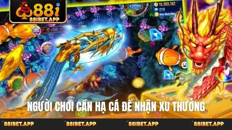 Người chơi cần hạ cá để nhận xu thưởng