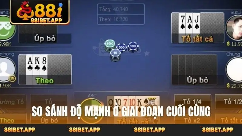 So sánh độ mạnh ở giai đoạn cuối cùng