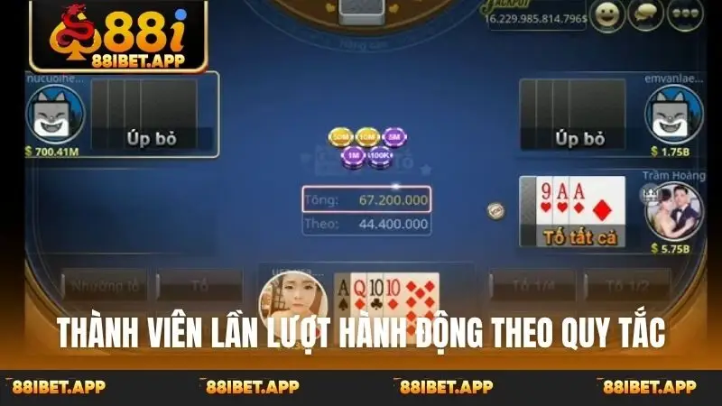 Thành viên lần lượt hành động theo quy tắc